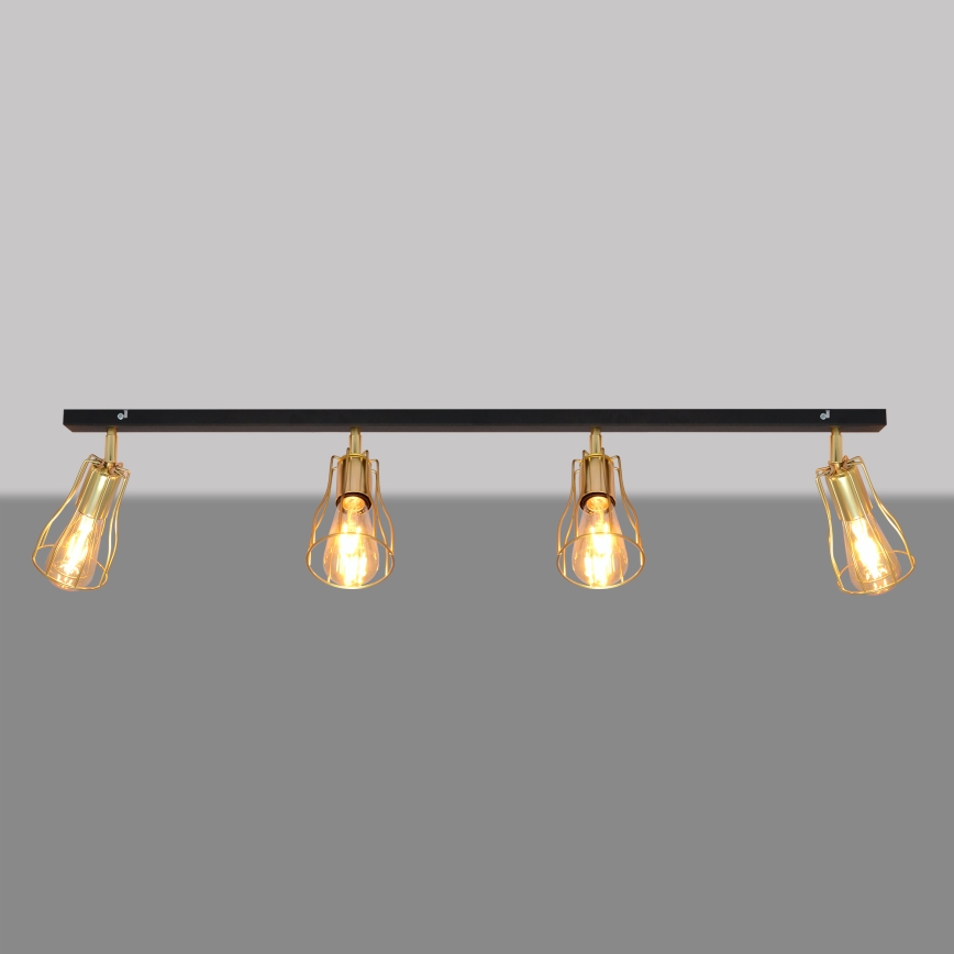Kohdevalo TUBE 4xE27/15W/230V kultainen/musta