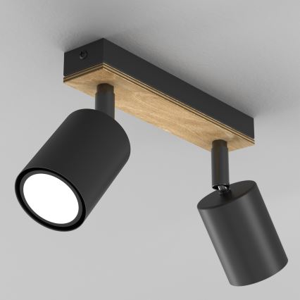 Kohdevalo TULON 3xGU10/8W/230V musta/tammi