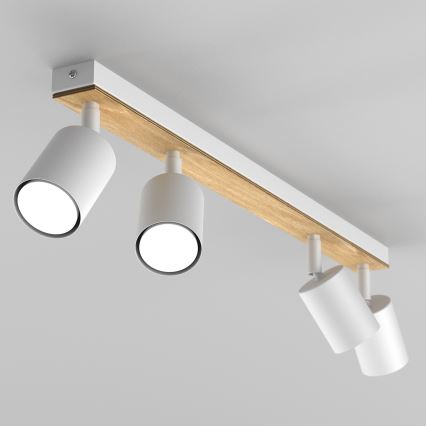 Kohdevalo TULON 4xGU10/8W/230V valkoinen/tammi