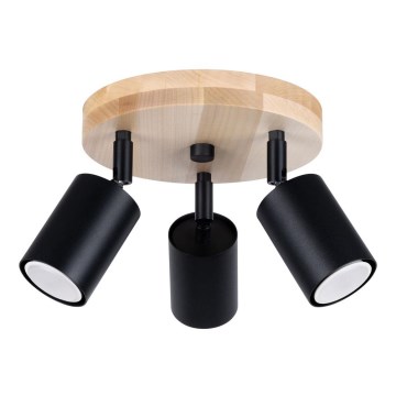 Kohdevalo VERDO 3xGU10/10W/230V musta/pyökki