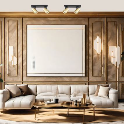 Kohdevalo VOLF 2xGU10/10W/230V kulta/musta