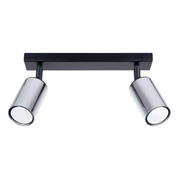 Kohdevalo WINX 2xGU10/10W/230V musta/kiiltävä kromi