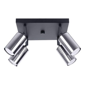 Kohdevalo WINX 4xGU10/10W/230V musta/kiiltävä kromi