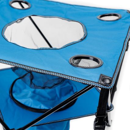 Kokoontaittuva retkeilypöytä + 2x tuoli sininen