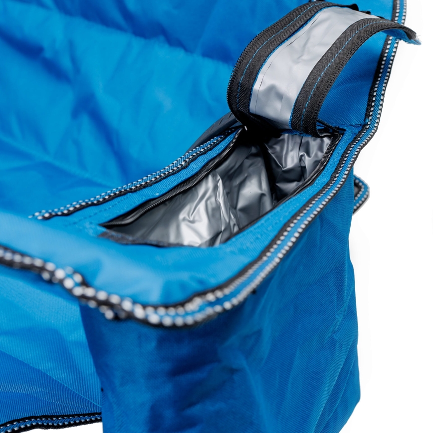 Kokoontaittuva retkeilypöytä + 2x tuoli sininen