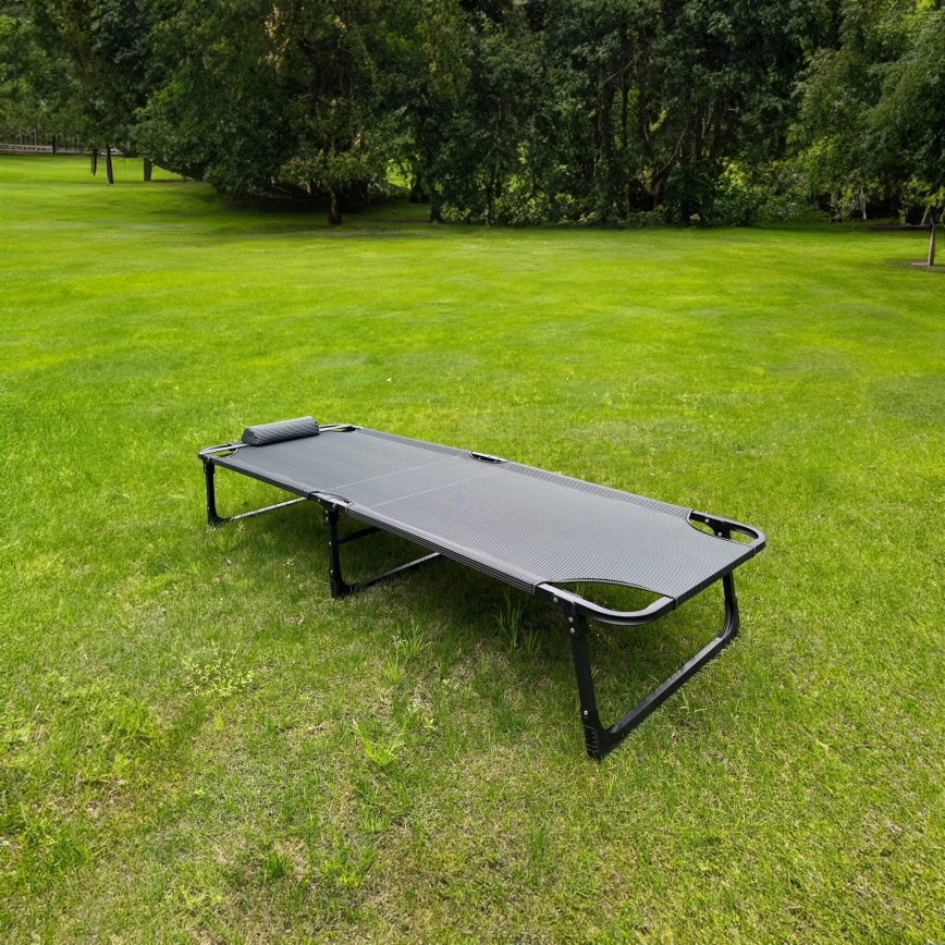 Kokoontaittuva retkeilytuoli patjalla harmaa