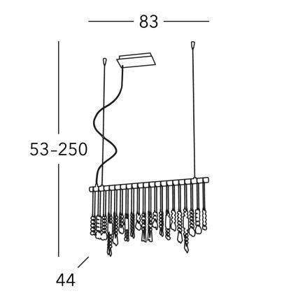 Kolarz 104.85.5 - Kristallikruunu johdossa STRETTA 5xG9/40W/230V kiiltävä kromi