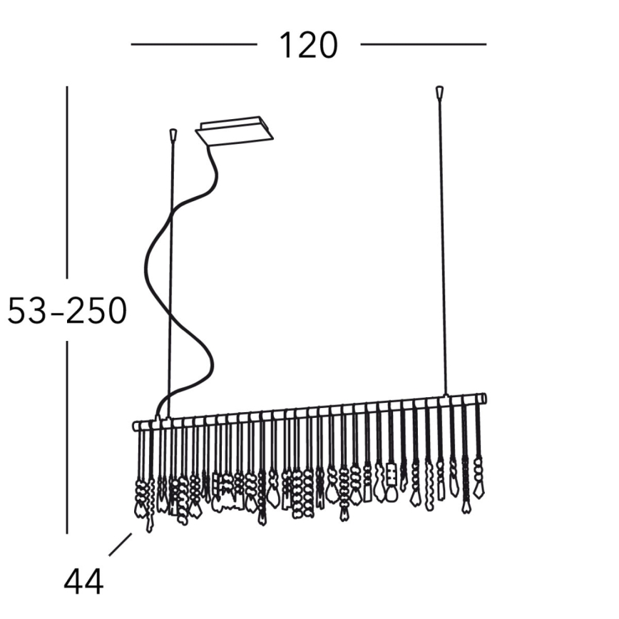 Kolarz 104.87.5 - Kristallikruunu johdossa STRETTA 7xG9/40W/230V kiiltävä kromi