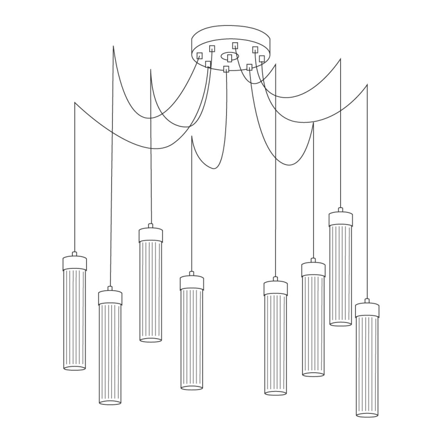 Kolarz 6009.30830 - Kattokruunu johdossa RAGGIO 8xE14/25W/230V hämähäkki 24K kulta