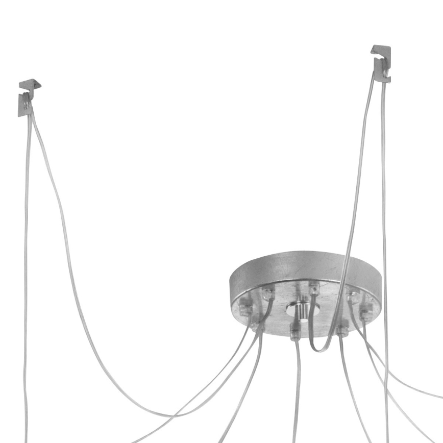 Kolarz 6009.30850 - Kattokruunu johdossa RAGGIO 8xE14/25W/230V hämähäkki hopea