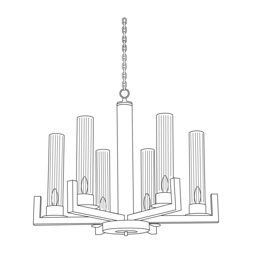 Kolarz 6009.80630 - Kattokruunu ketjussa RAGGIO 6xE14 / 25W / 230V 24K kulta
