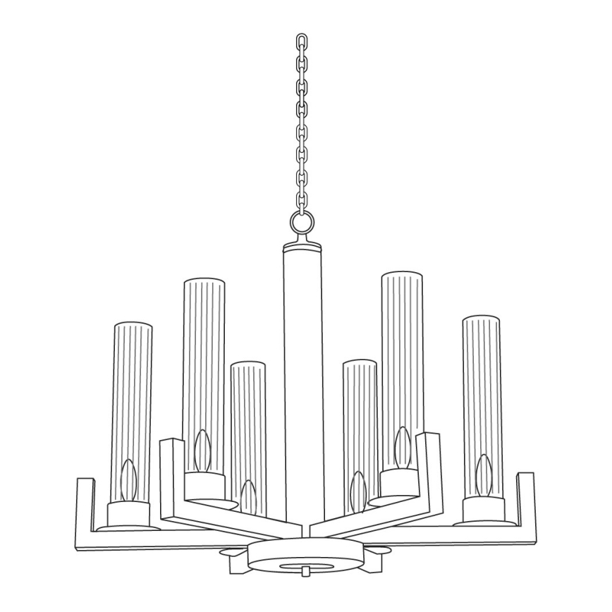 Kolarz 6009.80650 - Kattokruunu narussaRAGGIO 6xE14 / 25W / 230V hopea