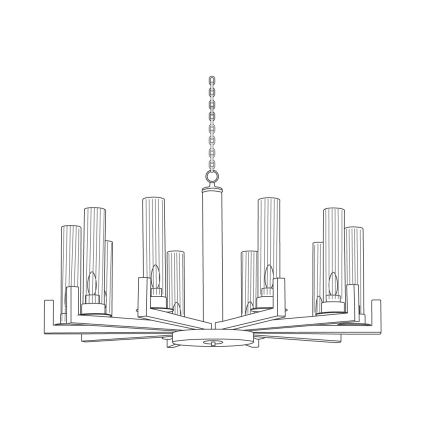 Kolarz 6009.81030 - Kattokruunu ketjussa RAGGIO 10xE14 / 25W / 230V 24K kulta