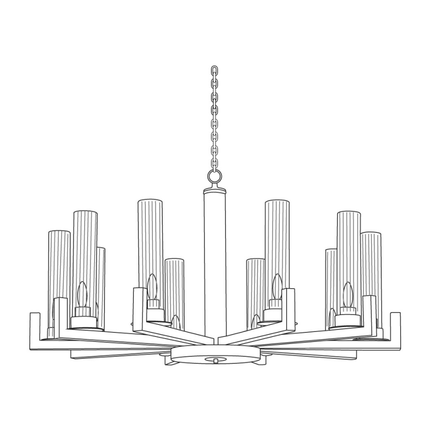 Kolarz 6009.81050 - Kattokruunu ketjussa RAGGIO 10xE14 / 25W / 230V hopea
