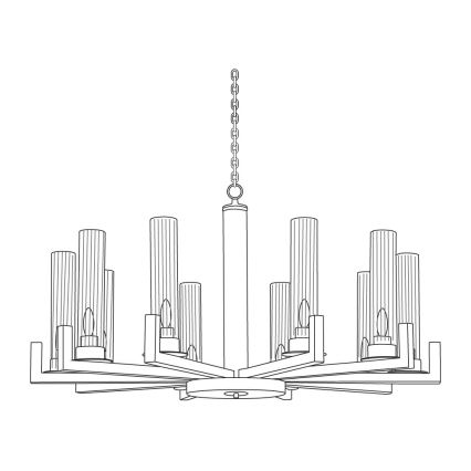 Kolarz 6009.81060 - Rippuvalaisin ketjulla RAGGIO 10xE14/25W/230V mattakromi