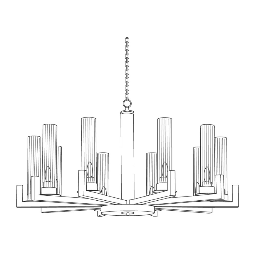 Kolarz 6009.81060 - Rippuvalaisin ketjulla RAGGIO 10xE14/25W/230V mattakromi