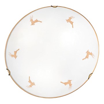 Kolarz 731.12.4.150 - Seinävalaisin NONNA 2xE27/60W/230V Ø 40 cm, peuranmuotoinen, ruusukulta