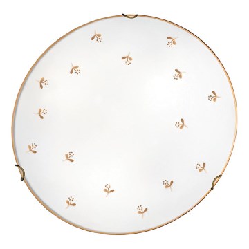 Kolarz 731.12.4.160 - Seinävalaisin NONNA 2xE27/60W/230V, halkaisija 40 cm, kukkakuosi, ruusukultainen