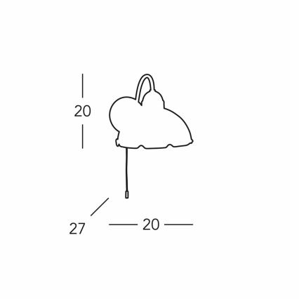 Kolarz 731.61.100 - Seinävalaisin NONNA 1xE27/75W/230V ruskea/Peura vihreä