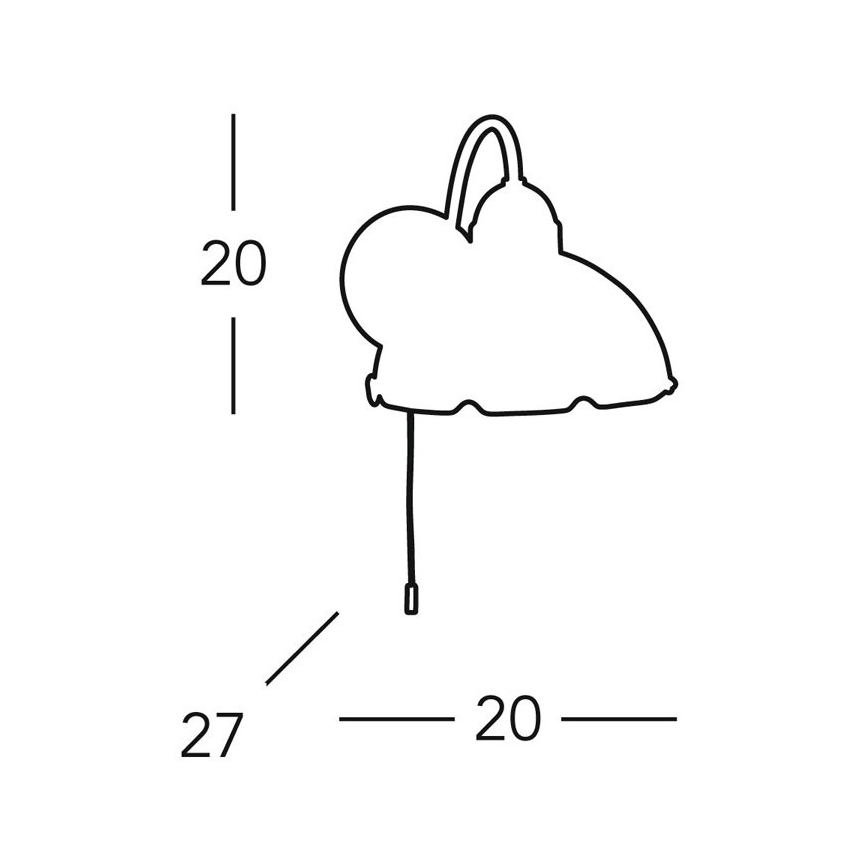 Kolarz 731.61.70 - Seinävalaisin NONNA 1xE27/75W/230V
