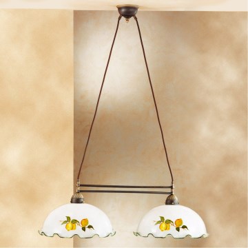 Kolarz 731.82.117 - Riippuvalaisin kaapelilla NONNA 2xE27/75W/230V sitruunakuosi