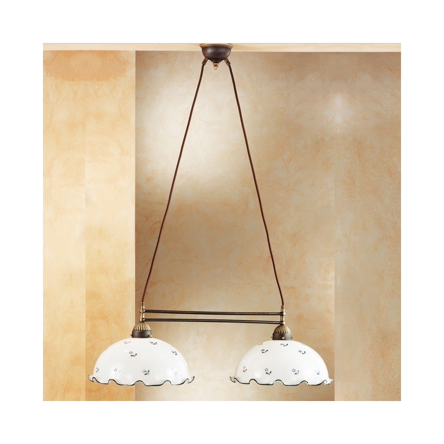 Kolarz 731.82.25 - Kattokruunu narulla NONNA 2xE27/75W/230V sininen