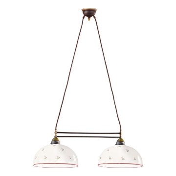 Kolarz 731.82.68 - Kattokruunu johdossa NONNA 2xE27/75W/230V punainen