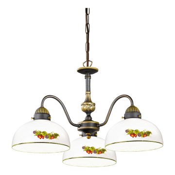 Kolarz 731.83.121 - Kattokruunu ketjussa NONNA 3xE27/75W/230V viinirypäleet/mansikoita