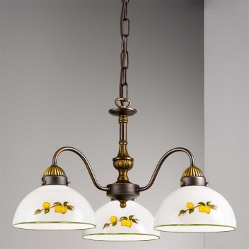 Kolarz 731.83.126 - Kattokruunu ketjussa NONNA 3xE27/75W/230V sitruunat