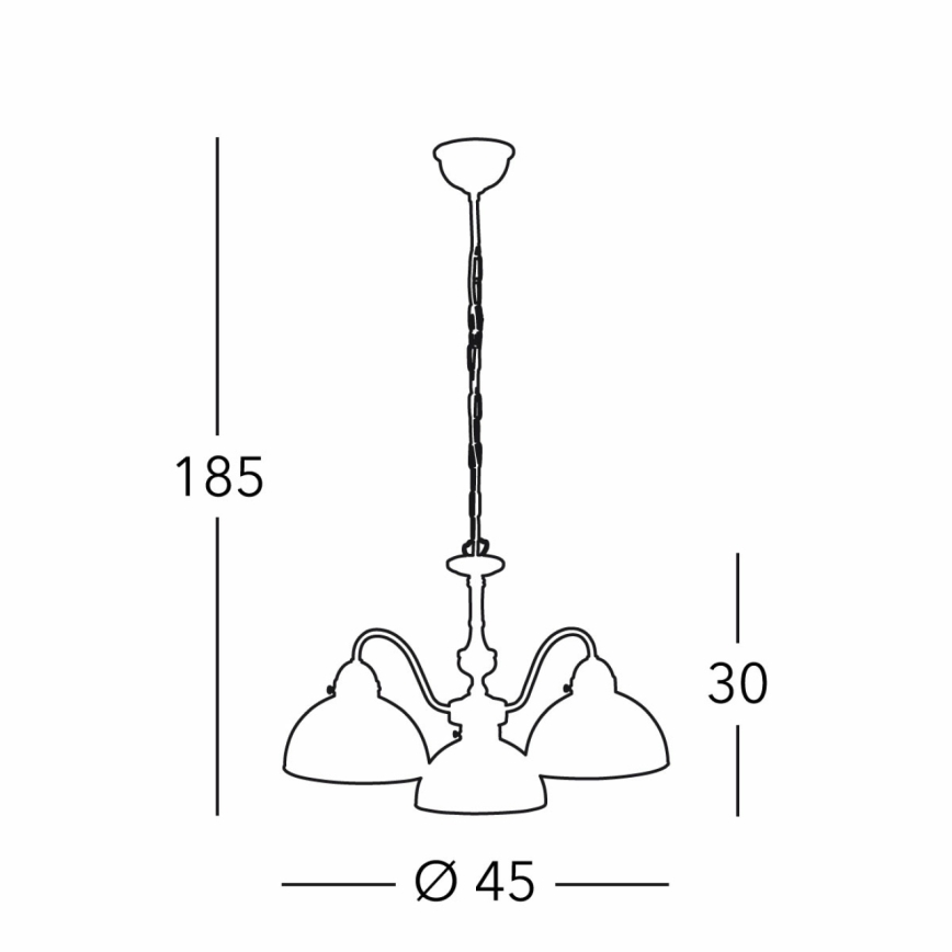 Kolarz 731.83.133 - Ketjulla varustettu kattovalaisin NONNA 3xE27/75W/230V hirvenharmaa