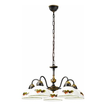 Kolarz 731.85.121 - Kattokruunu ketjussa NONNA 5xE27/75W/230V viinirypäleet/mansikoita