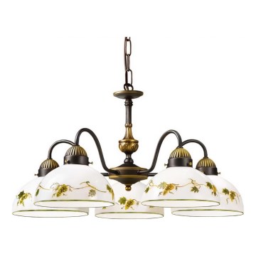 Kolarz 731.85.122 - Kattokruunu ketjussa NONNA 5xE27/75W/230V viinirypäleet