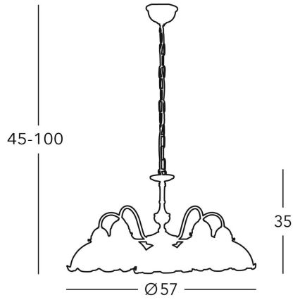 Kolarz 731.85.53 - Kattokruunu ketjussa NONNA 5xE27/75W/230V