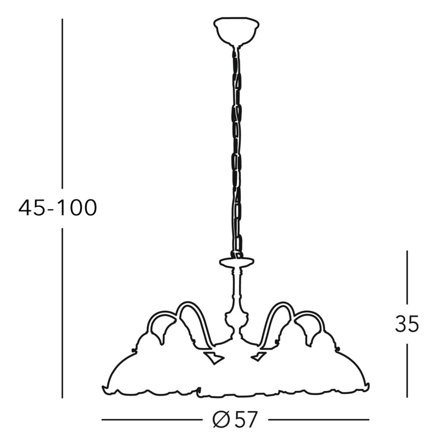 Kolarz 731.85.70 - Kattokruunu ketjussa NONNA 5xE27/75W/230V