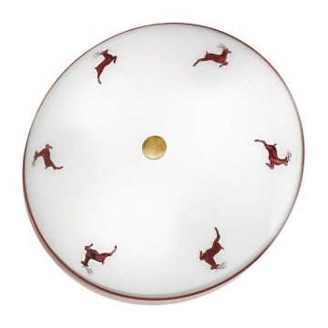 Kolarz 731.U13.4.103-Kattovalo NONNA 3xE27/60W/230V pr.42cm punainen/messinki