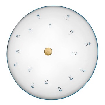 Kolarz 731.U14.4.17- Kattovalo NONNA 4xE27/60W/230V halkaisija 54 cm sininen/messinki