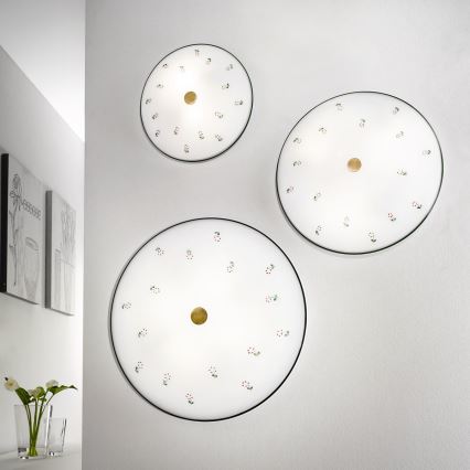 Kolarz 731.U14.4.70- Kattovalo NONNA 4xE27/60W/230V halkaisija 54 cm vihreä/messinki