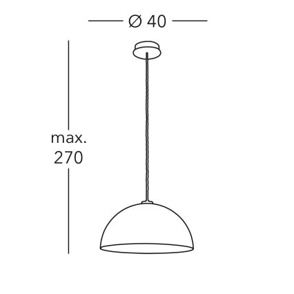 Kolarz A1339.31.Wm.VinAg/40 - CULT-riippuvalaisin 1xE27/100W/230V, halkaisija 40 cm, hopea