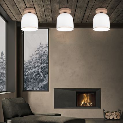 Kolarz A1352.11.Au - Kiinnitettävä kattovalaisin NONNA 1xE27/60W/230V tammi/valkoinen/kulta