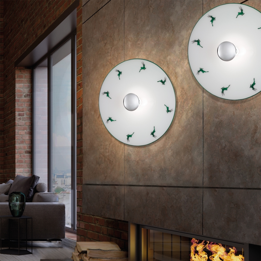 Kolarz A1353.61.XL.5.G.100 - Seinävalaisin NONNA 1xE27/100W/230V hirvenvihreä