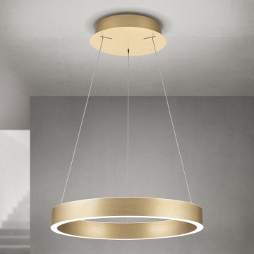 KOLK himmennettävä LED-riippuvalaisin vaijerilla LED/40W/230V 2700/3000/4000K halkaisija 40 cm kultainen
