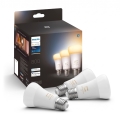 Kolmen kappaleen setti: Philips Hue WHITE AMBIANCE A60 E27 himmennettävät LED-lamput 6W/230V 2200-6500K