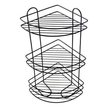 Kolmen tason seinähylly suihkuun 23x58 cm musta