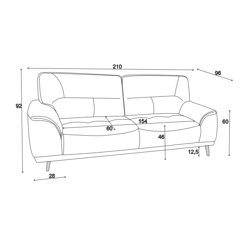 Kolmen istuttava sohva LIVORNO beige