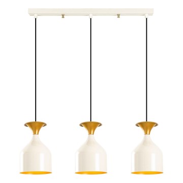 Kolmivalopäinen riippuvalaisin SIVANI 3xE27/40W/230V valkoinen/kupari