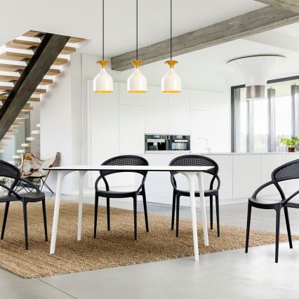 Kolmivalopäinen riippuvalaisin SIVANI 3xE27/40W/230V valkoinen/kupari