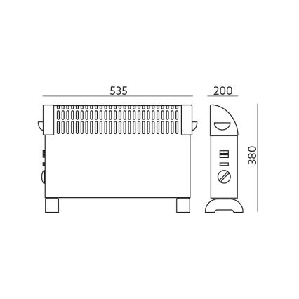 Konvektiolämmitin SONDO 750/1250/2000W/230V