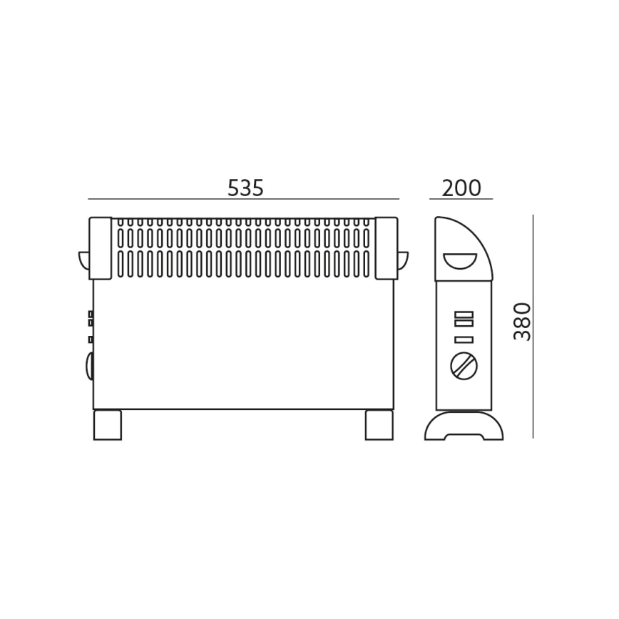 Konvektiolämmitin SONDO 750/1250/2000W/230V