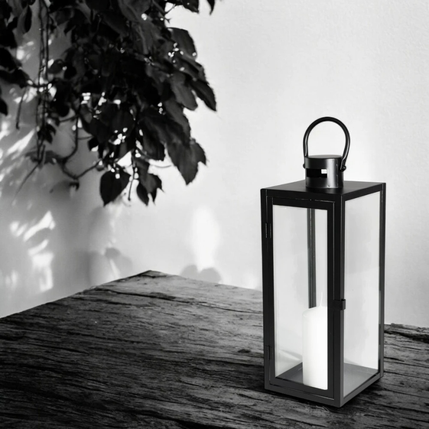 Koristeellinen lyhty 49 cm, musta