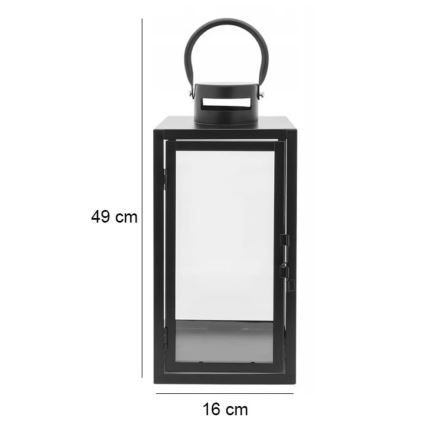Koristeellinen lyhty 49 cm, musta